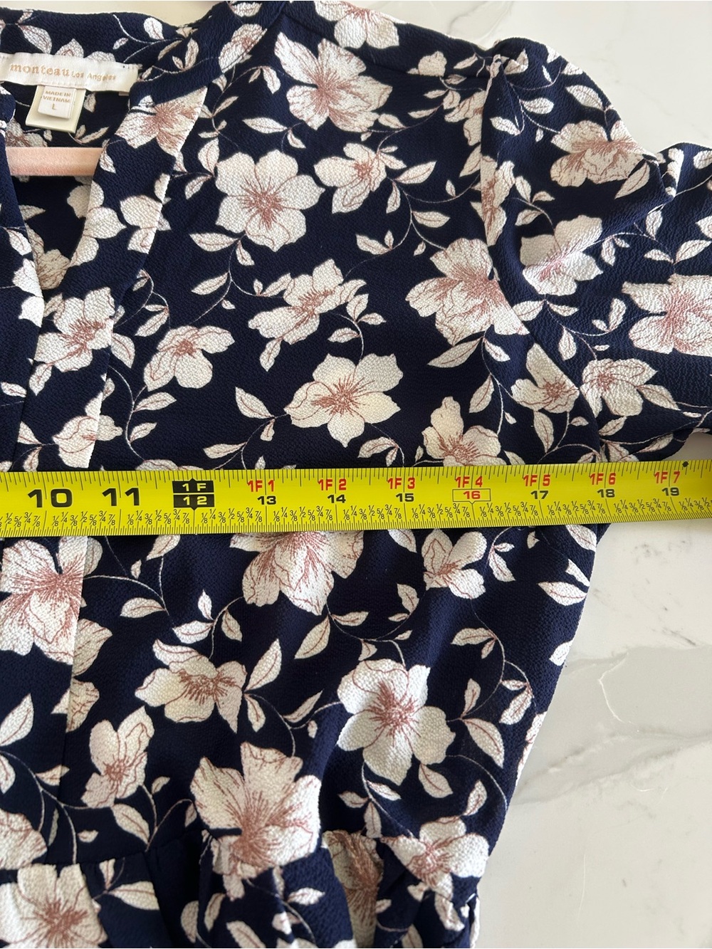 Monteau Navy Floral Tie-Waist Mini Dress - Picture 5 of 8